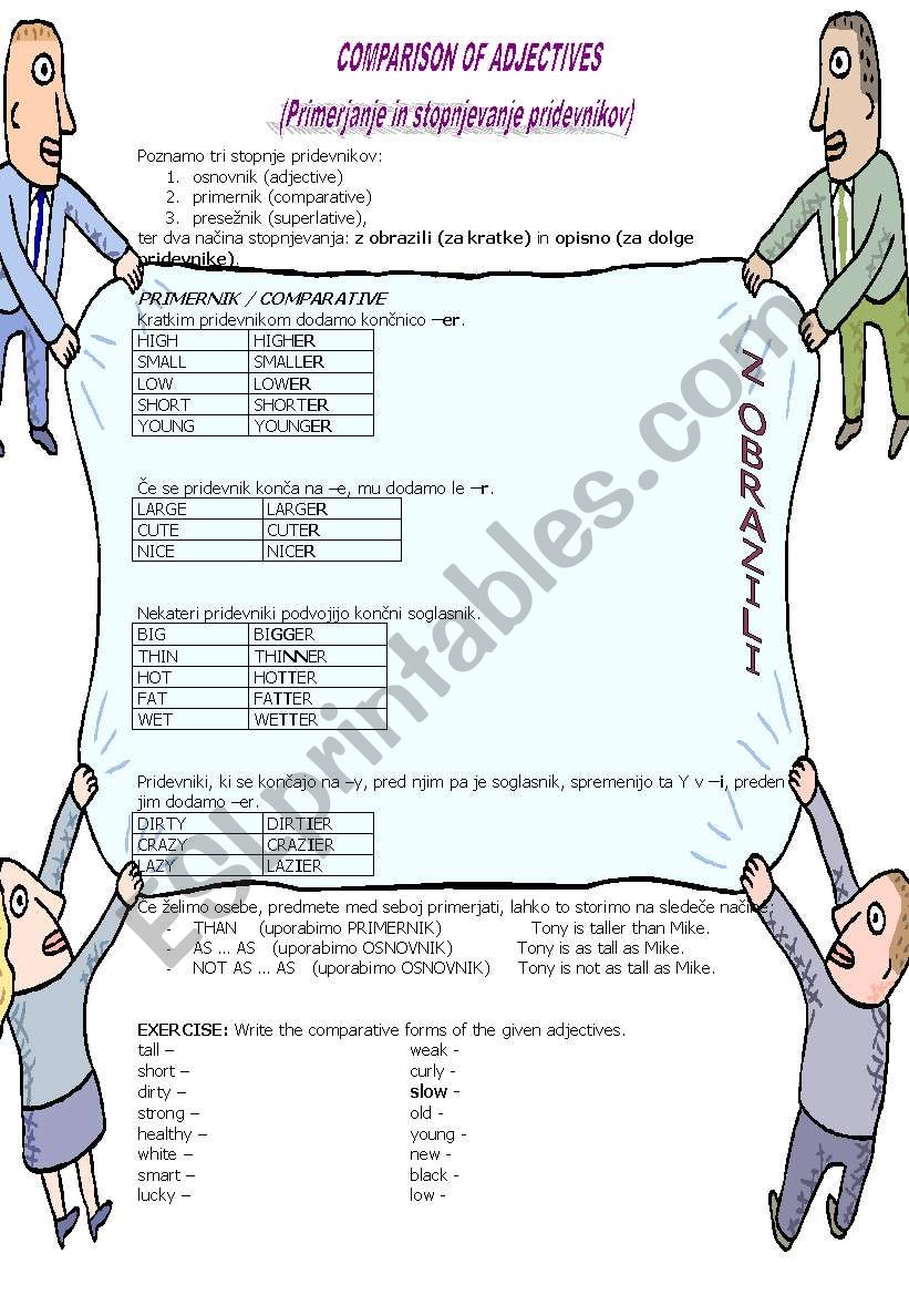 comparison of adjectives-editable!