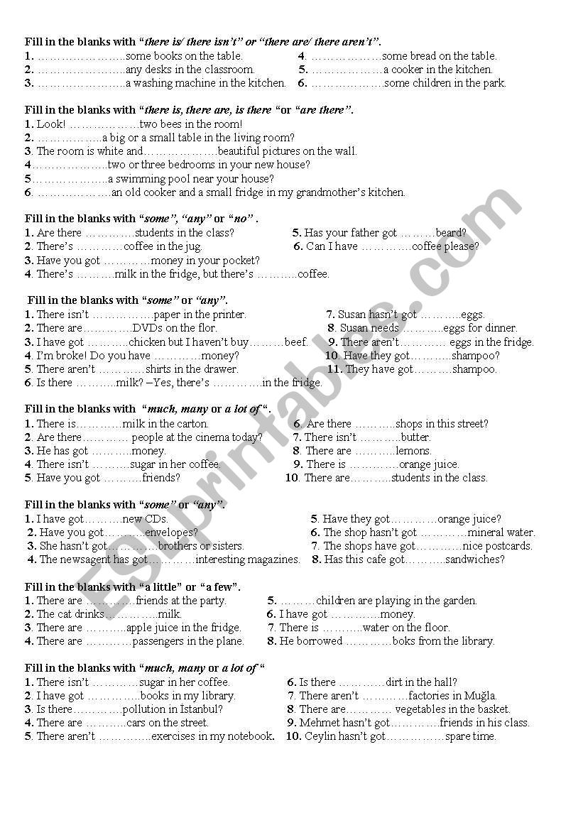 quantifiers worksheet