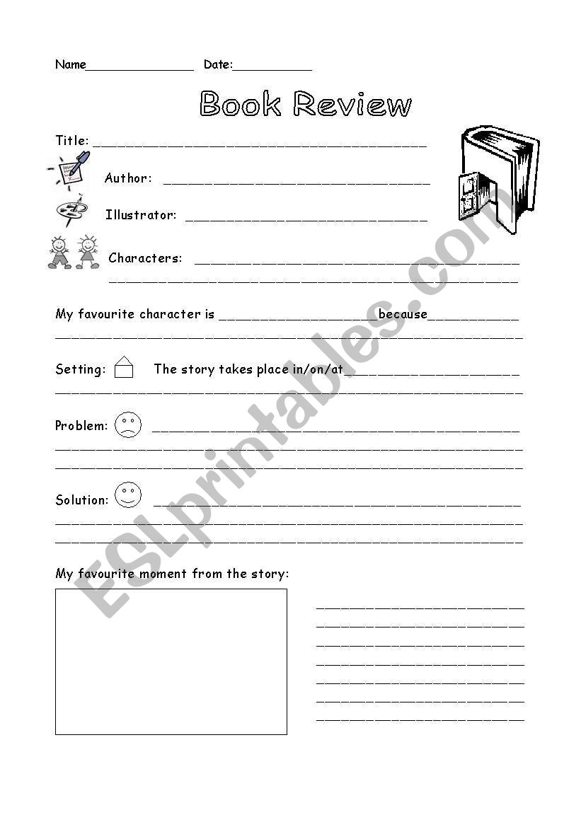 Book Review worksheet