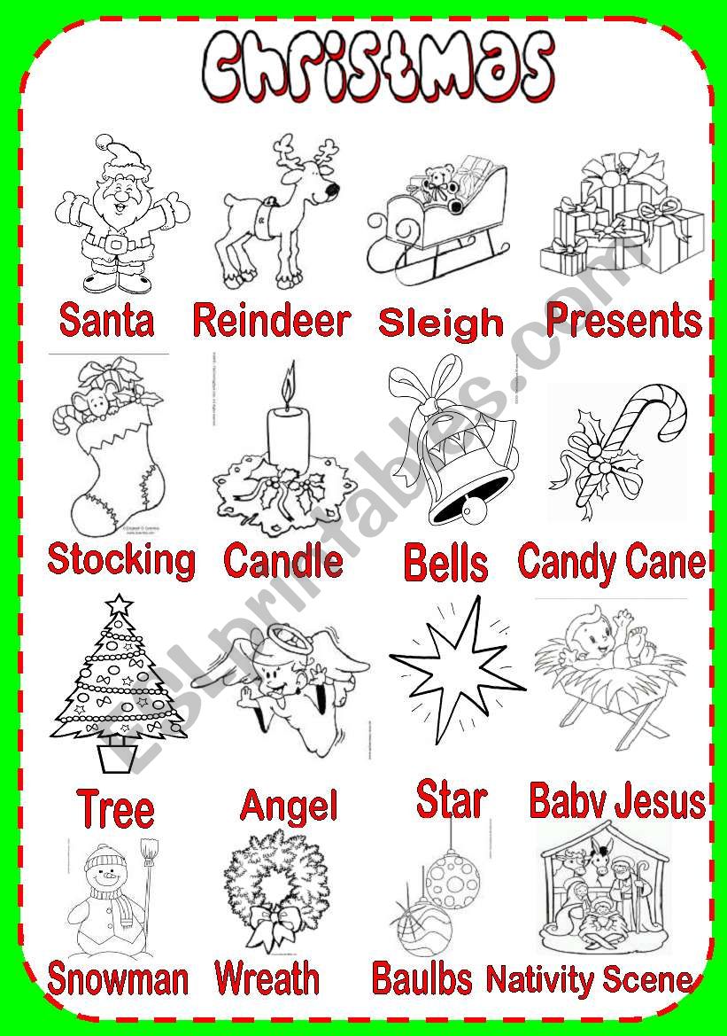 Christmas Pictionary worksheet