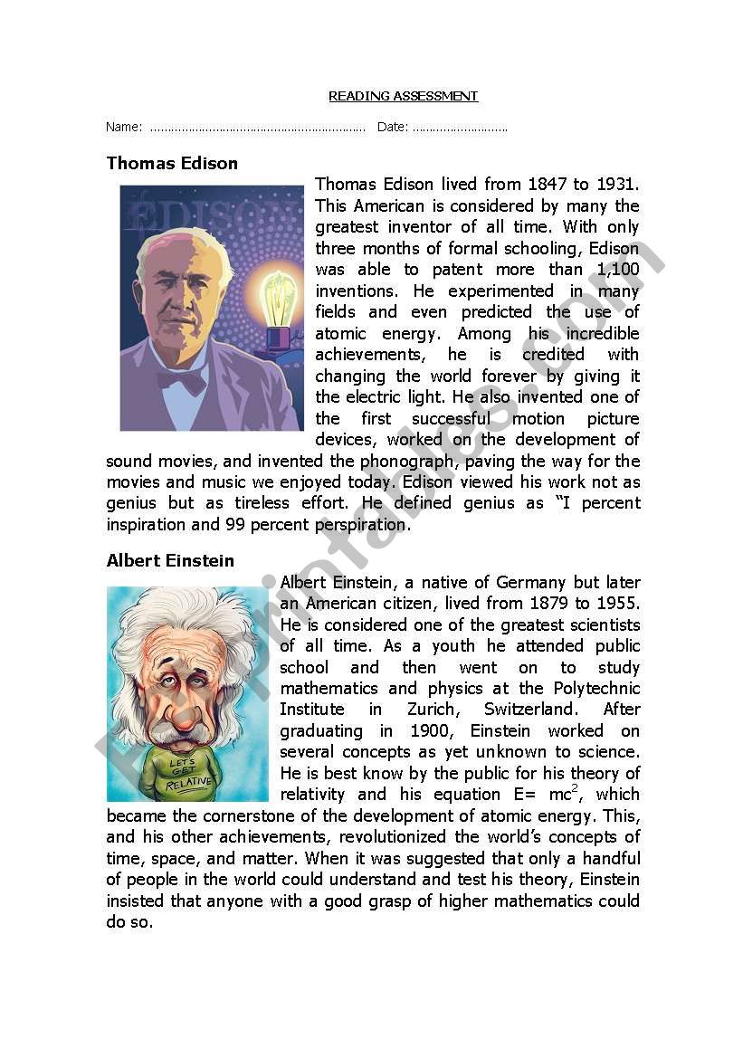 Thomas Edison and Albert Einstein