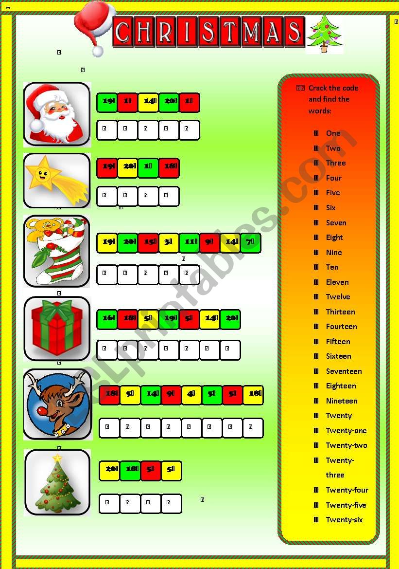 Christmas and Numbers worksheet