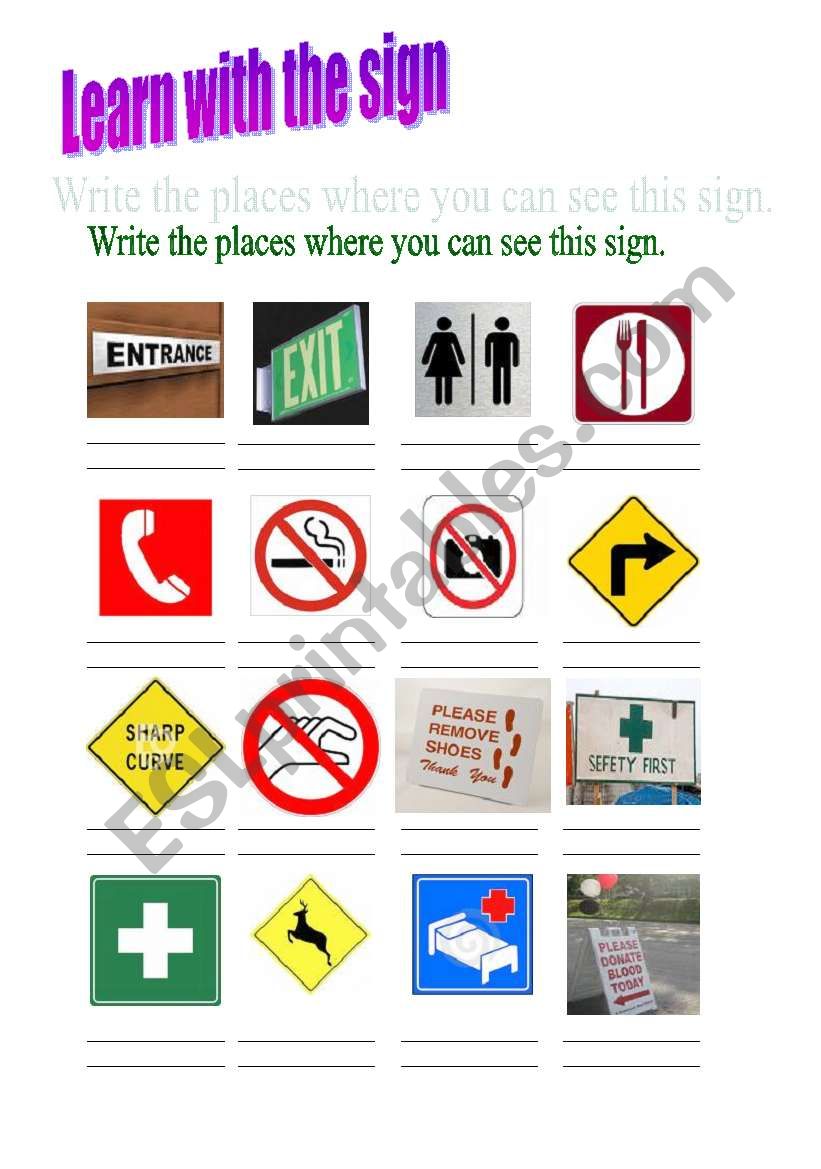 learn with the signs worksheet
