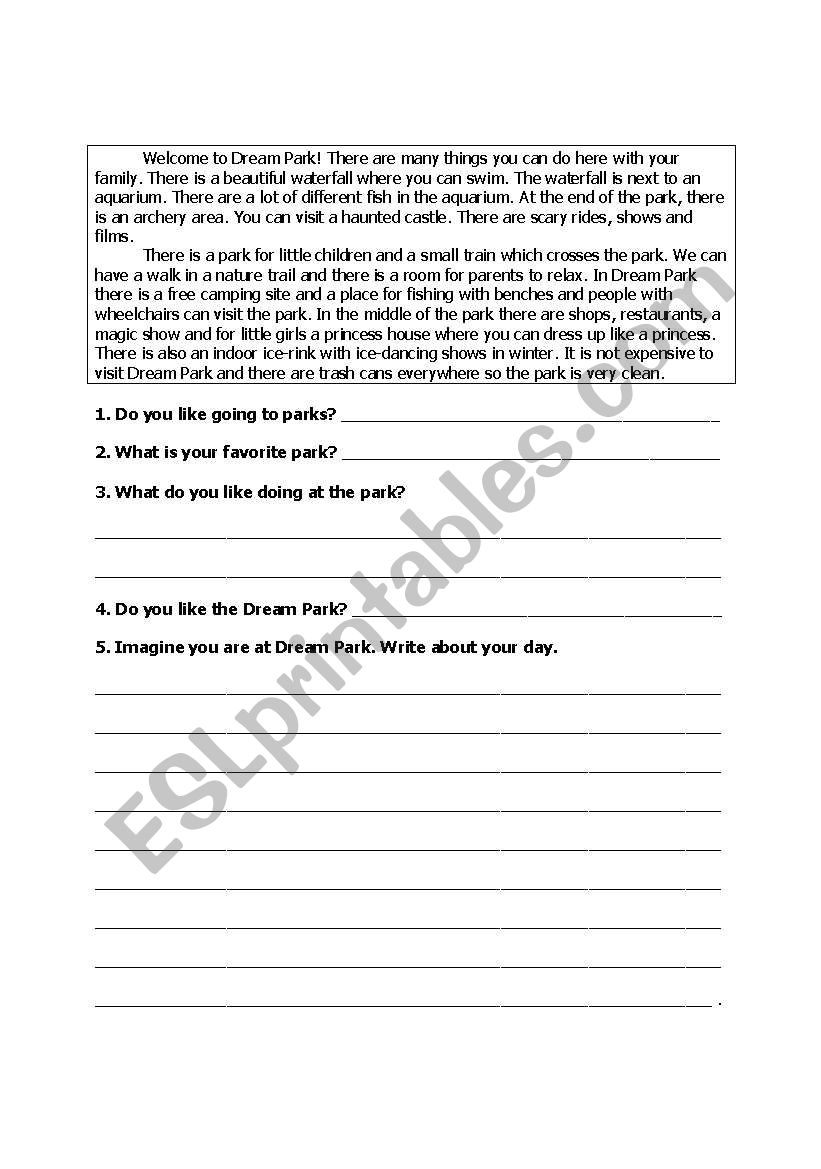 reading worksheet
