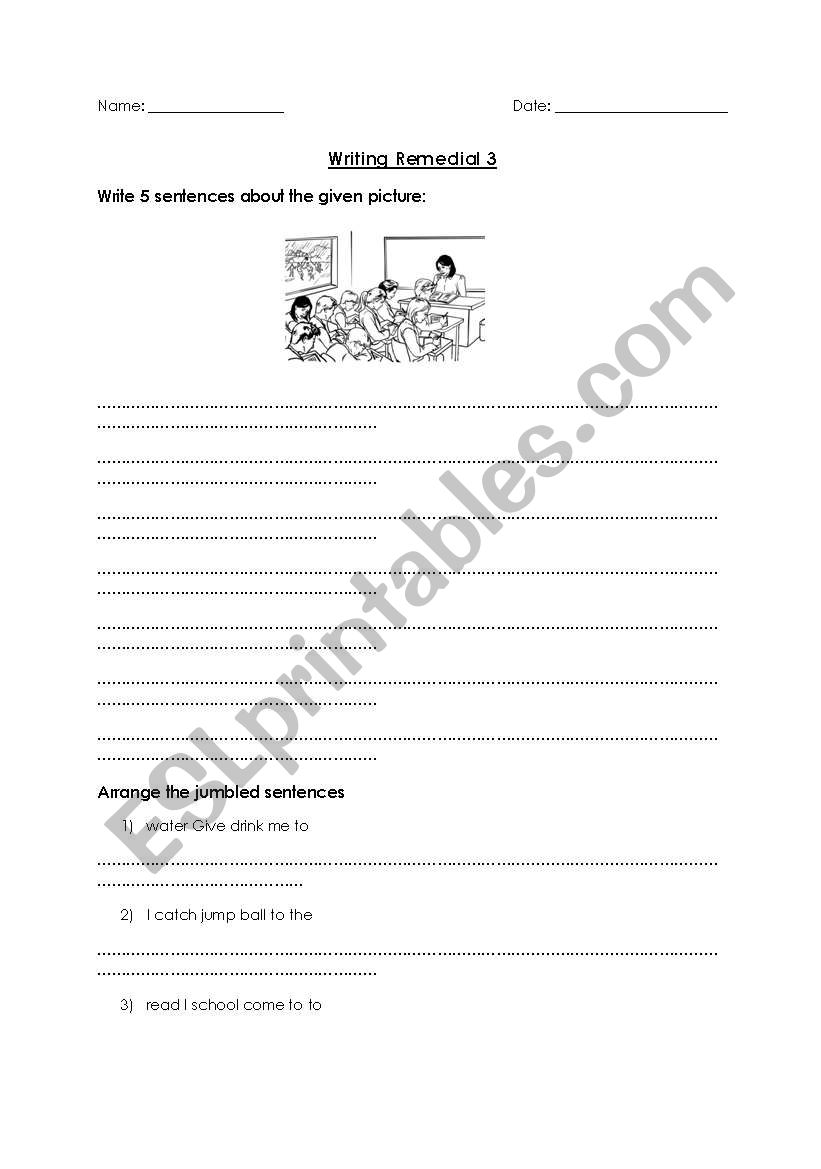 Writing worksheet worksheet