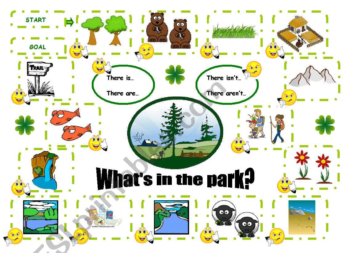 Whats in the Park Board Game. There is, There are, There isnt, There arent