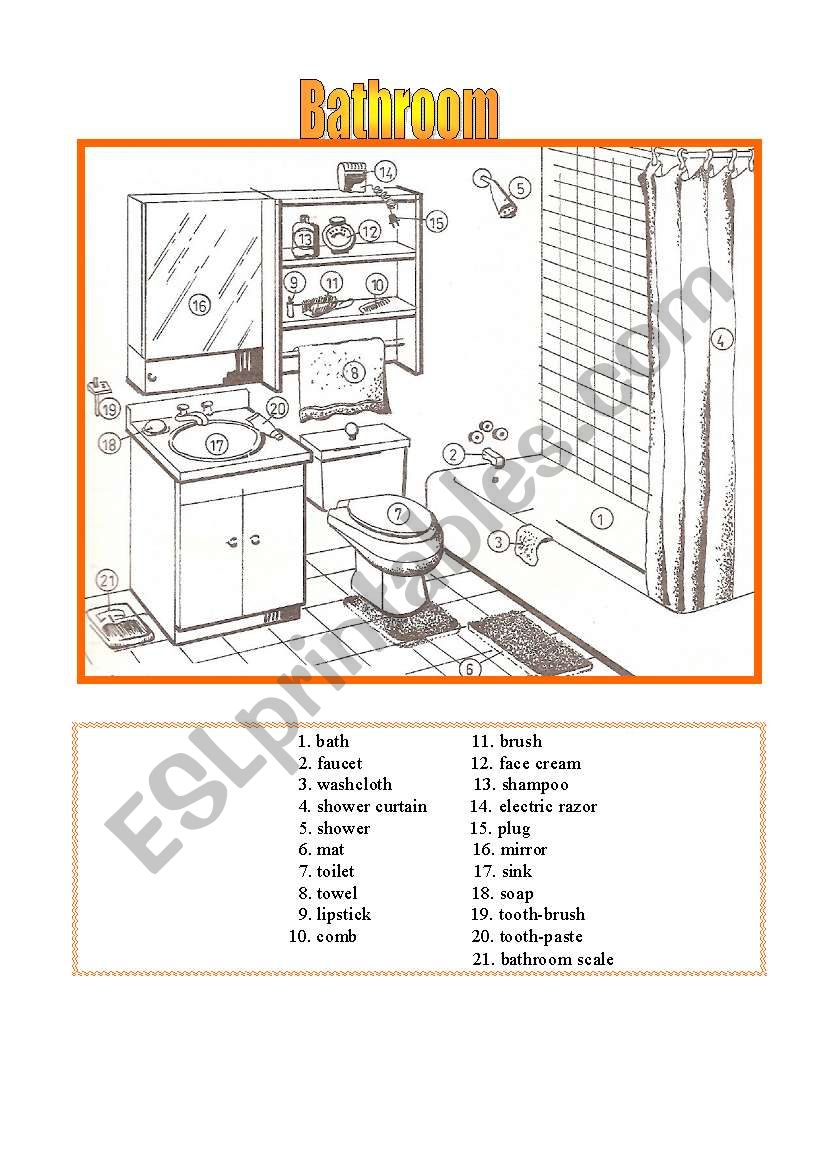 Bathroom. worksheet