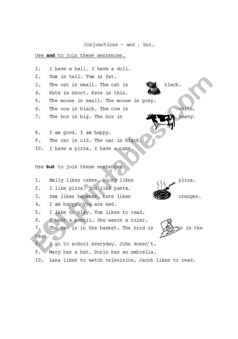 Conjunctions worksheet