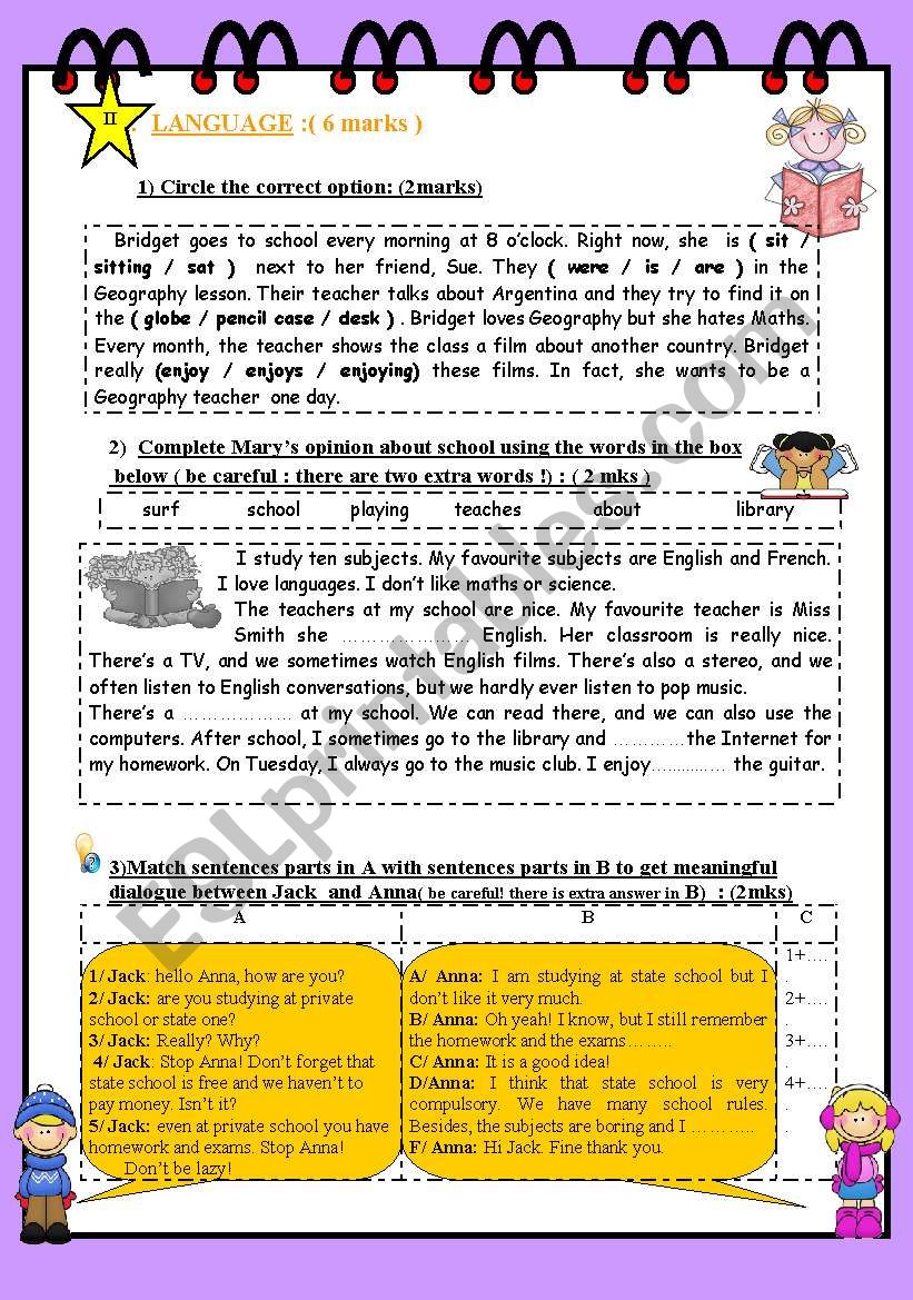 FULL TERM TEST N 1 FOR 8TH BASIC EDUCATION ( part 2 )