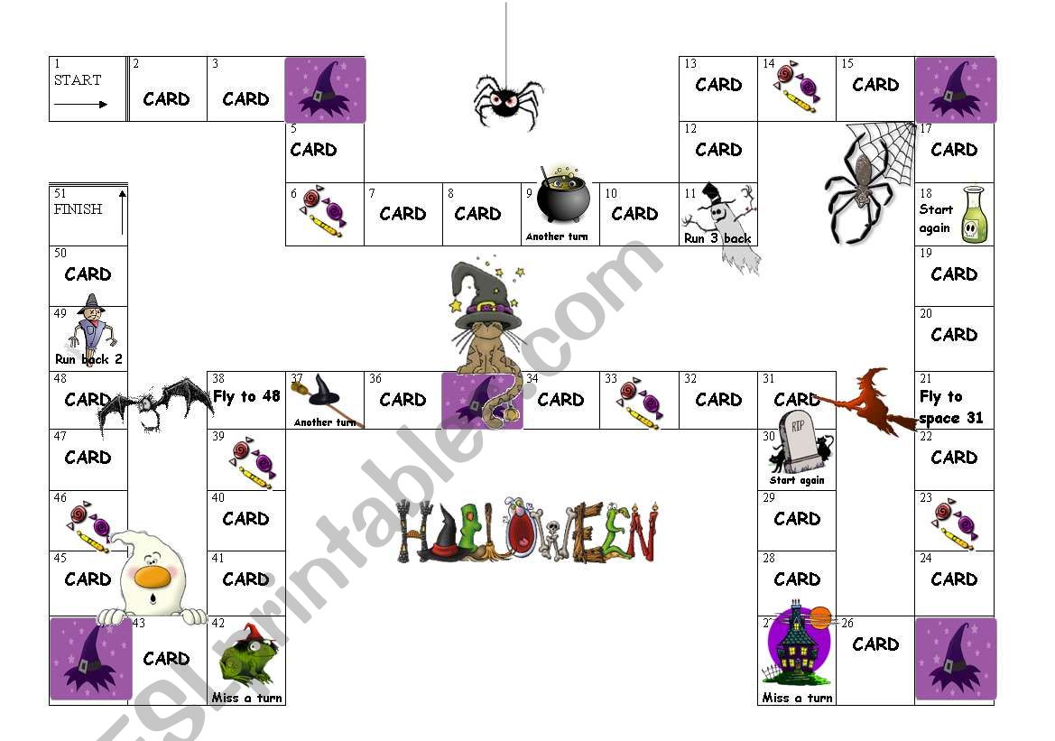 Halloween Gameboard worksheet