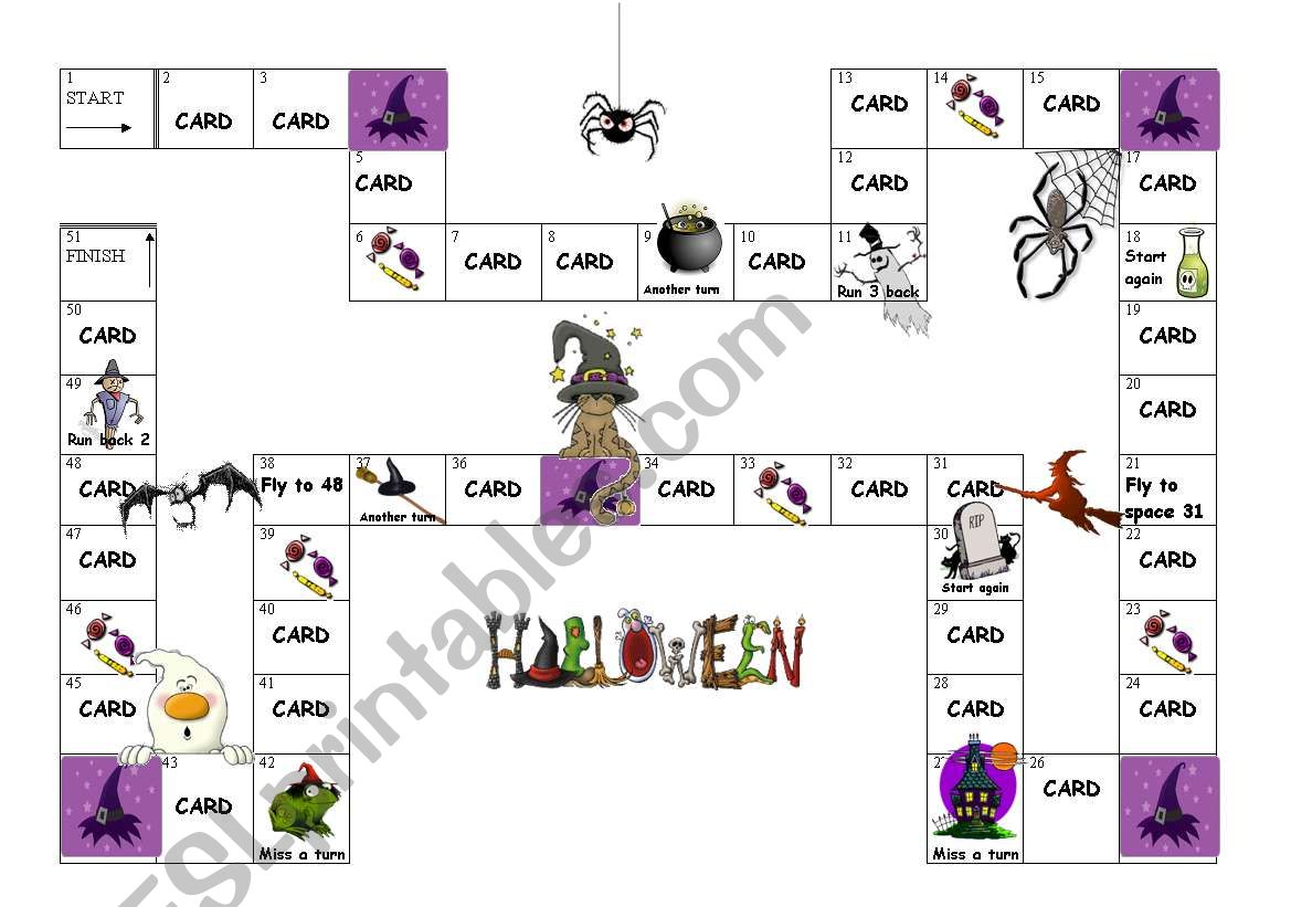 Halloween Gameboard worksheet