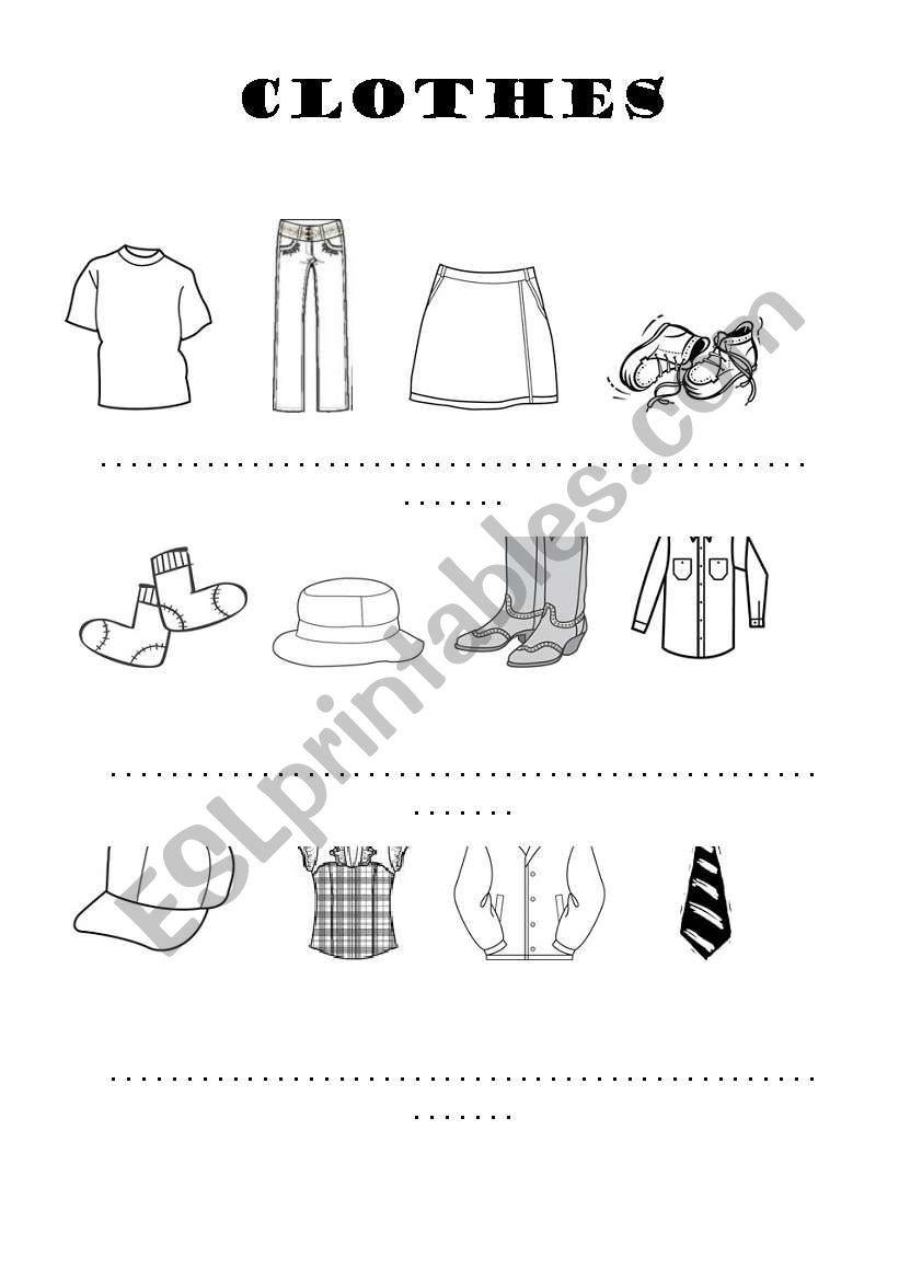 Clothes worksheet