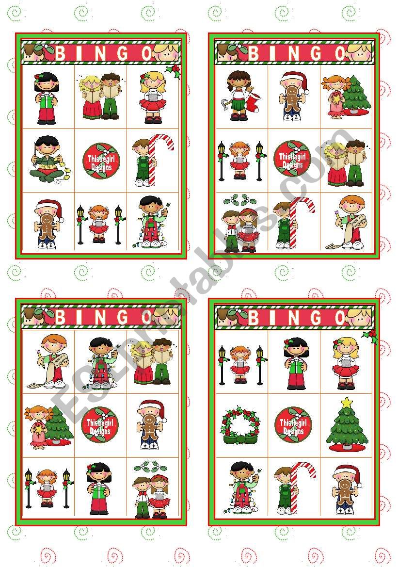 Christmas Set  (5)  -  BINGO worksheet