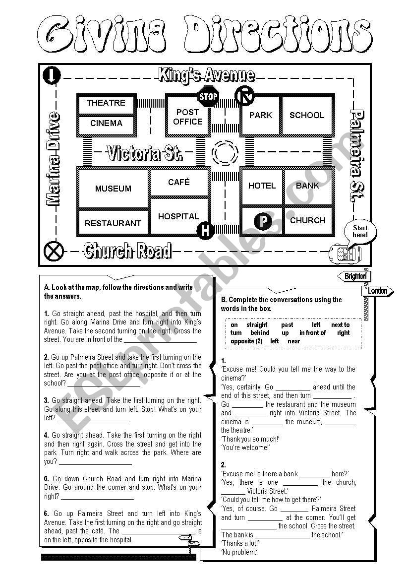 Giving Directions (key on page 2)