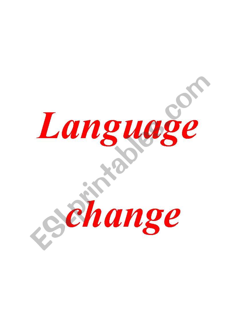 language chane  worksheet