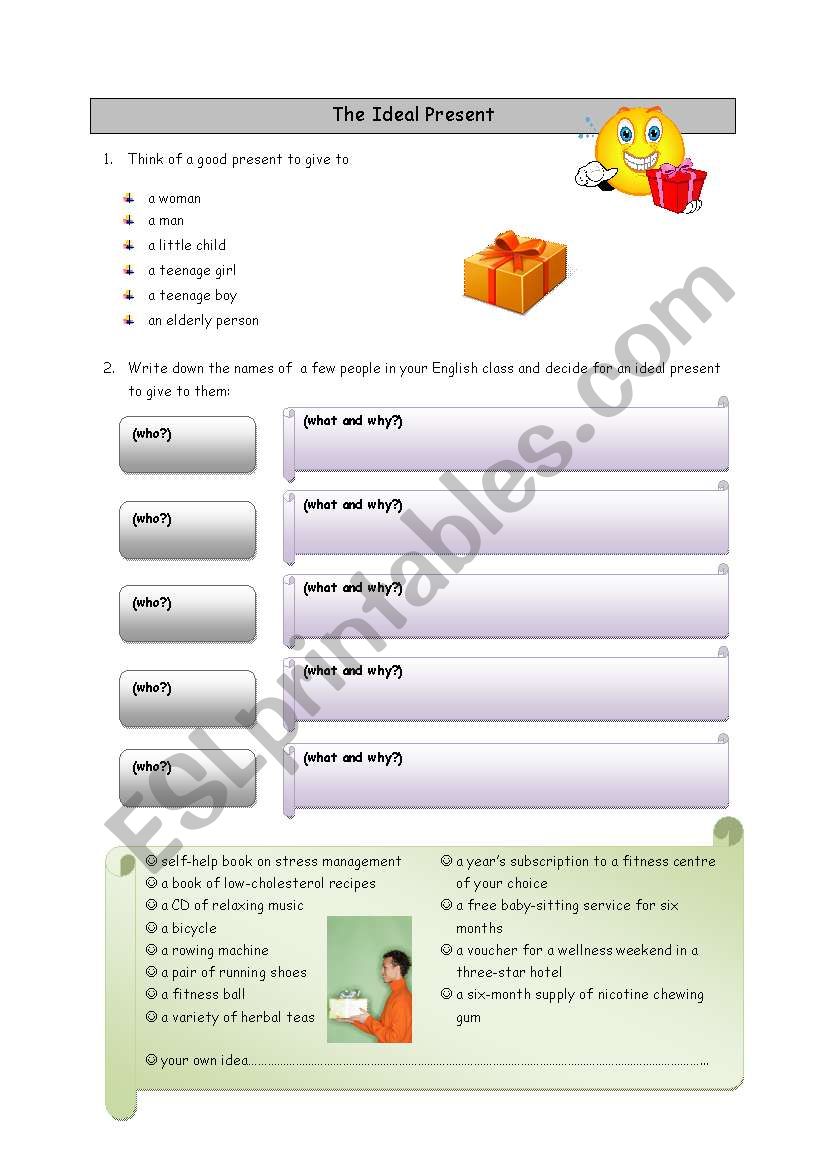 The Ideal Present worksheet