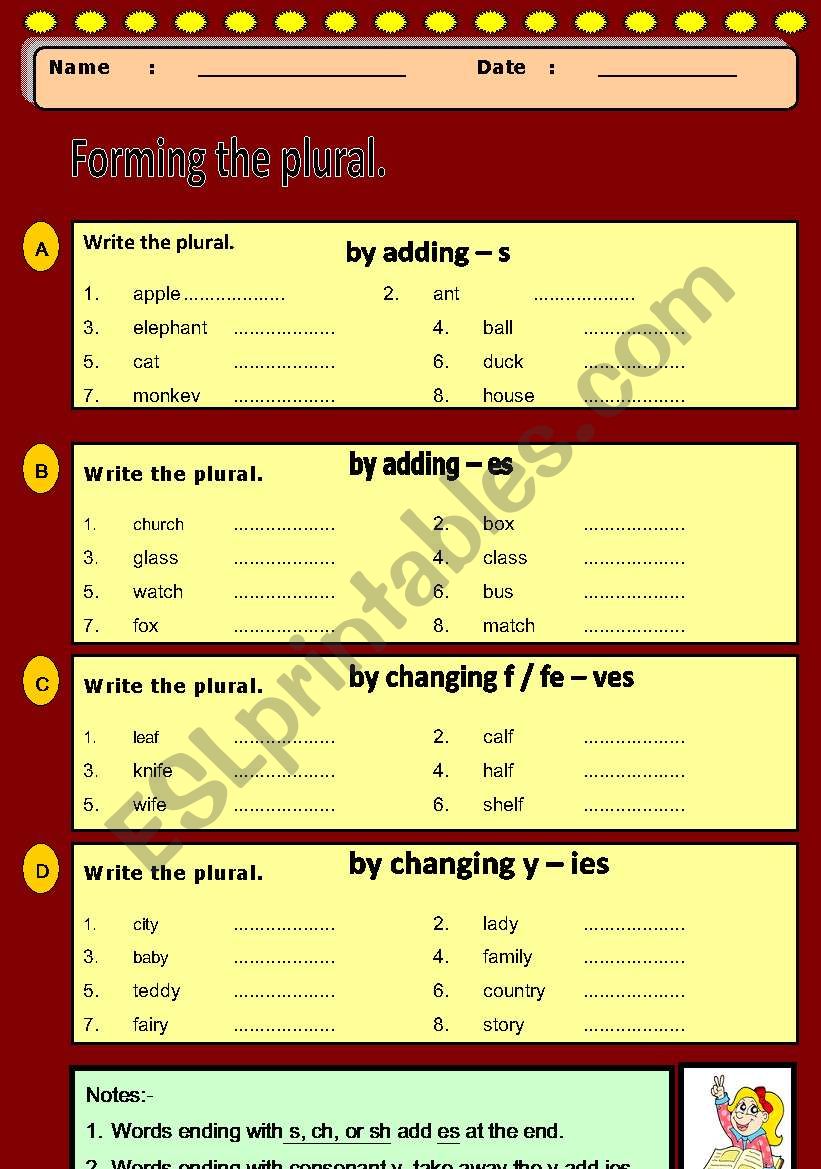How to form different plurals.