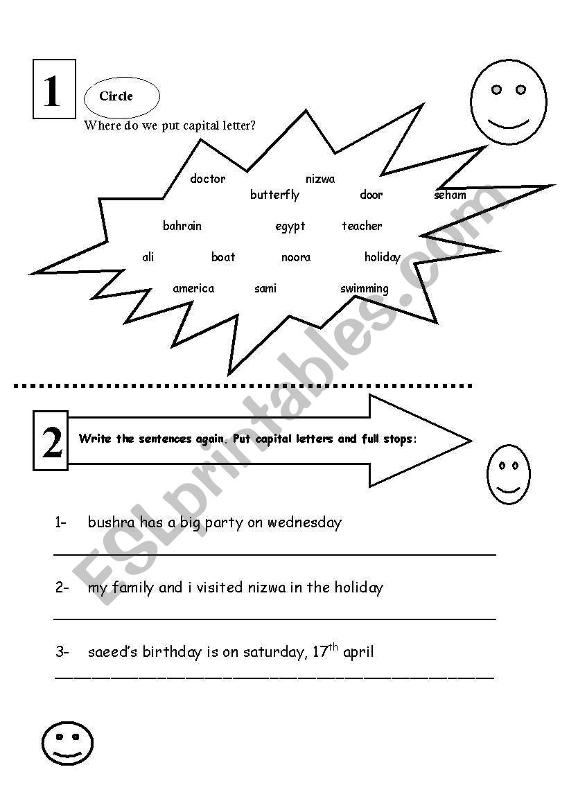 punctuation worksheet