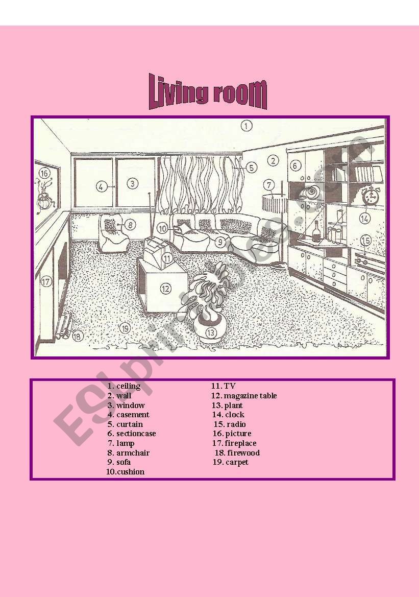 Living room. worksheet