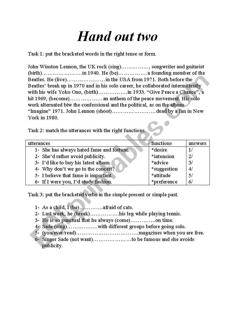  simple past  worksheet