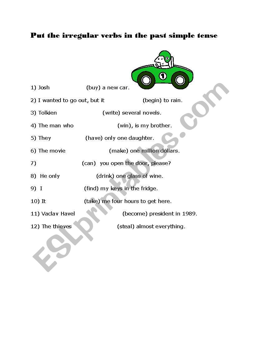 Past simple irregular verbs elementary