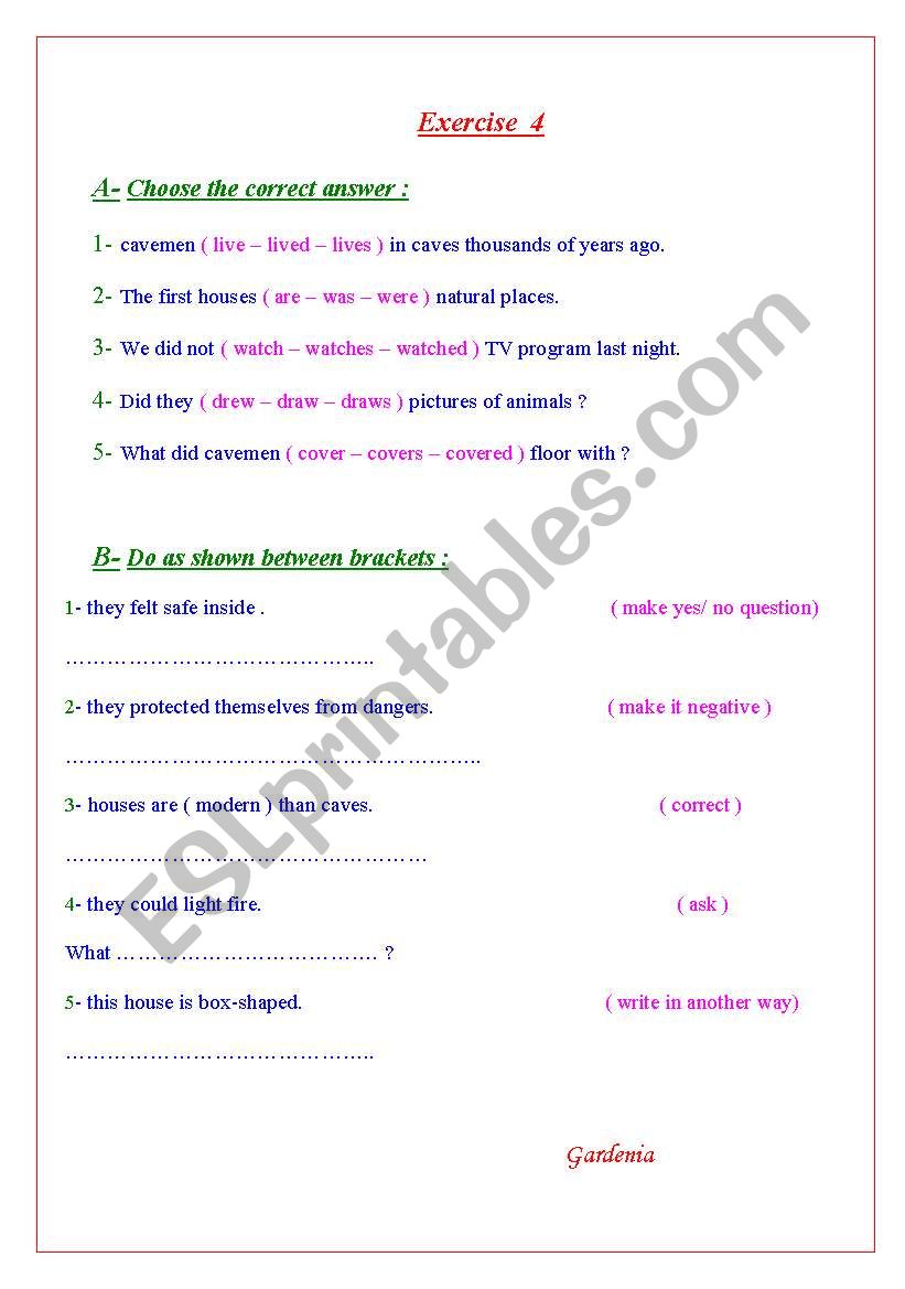 simple past tense worksheet