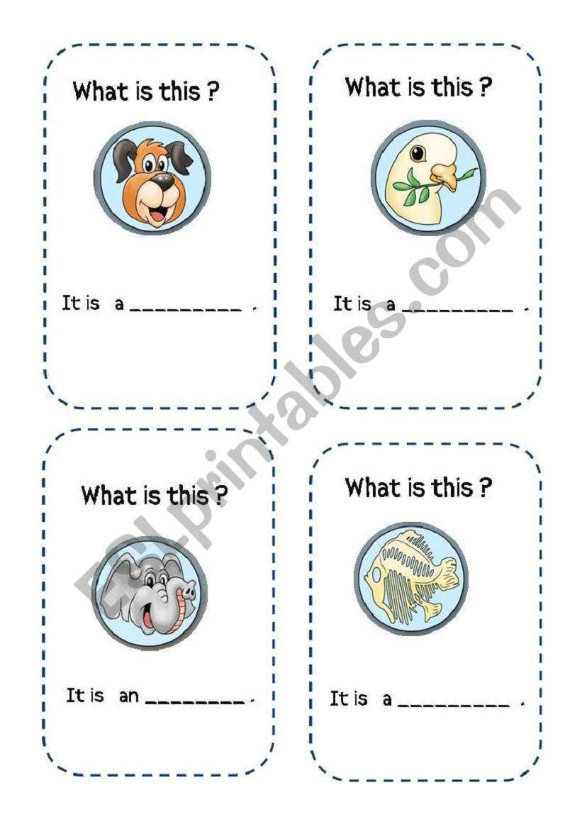 animal flashcards (part 1 ) worksheet