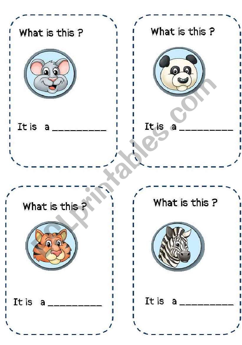 animal flashcards ( part 2  ) worksheet