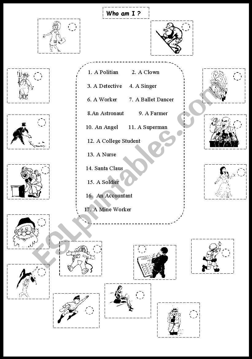 Who am I? With people worksheet