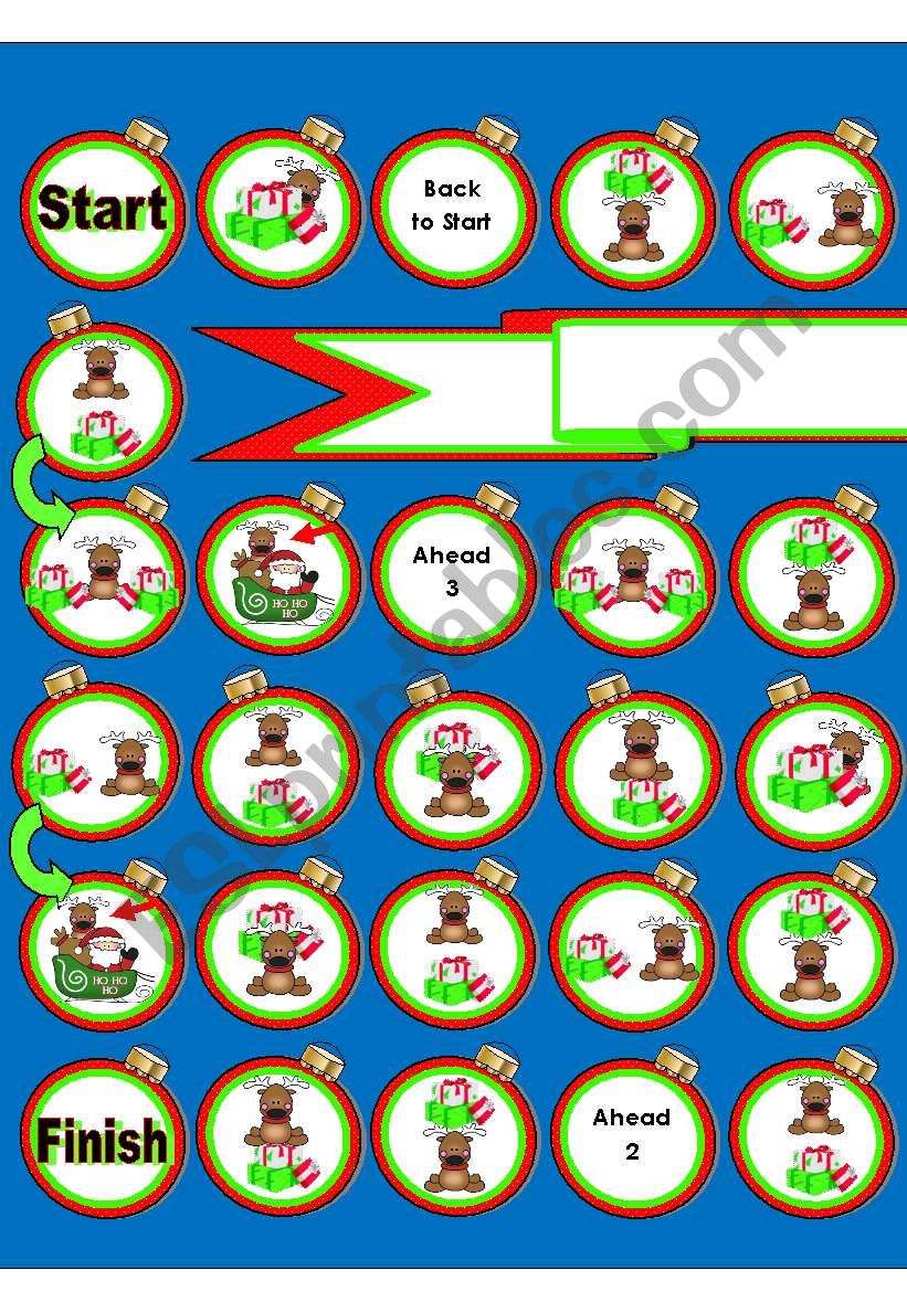 Where is the Reindeer ?  Prepositions Game (2 Pages)