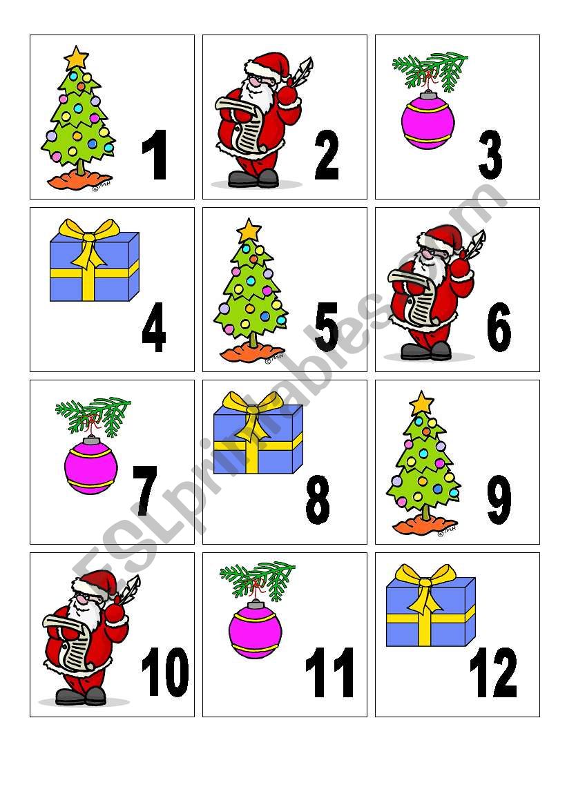 Christmas Calendar Set worksheet