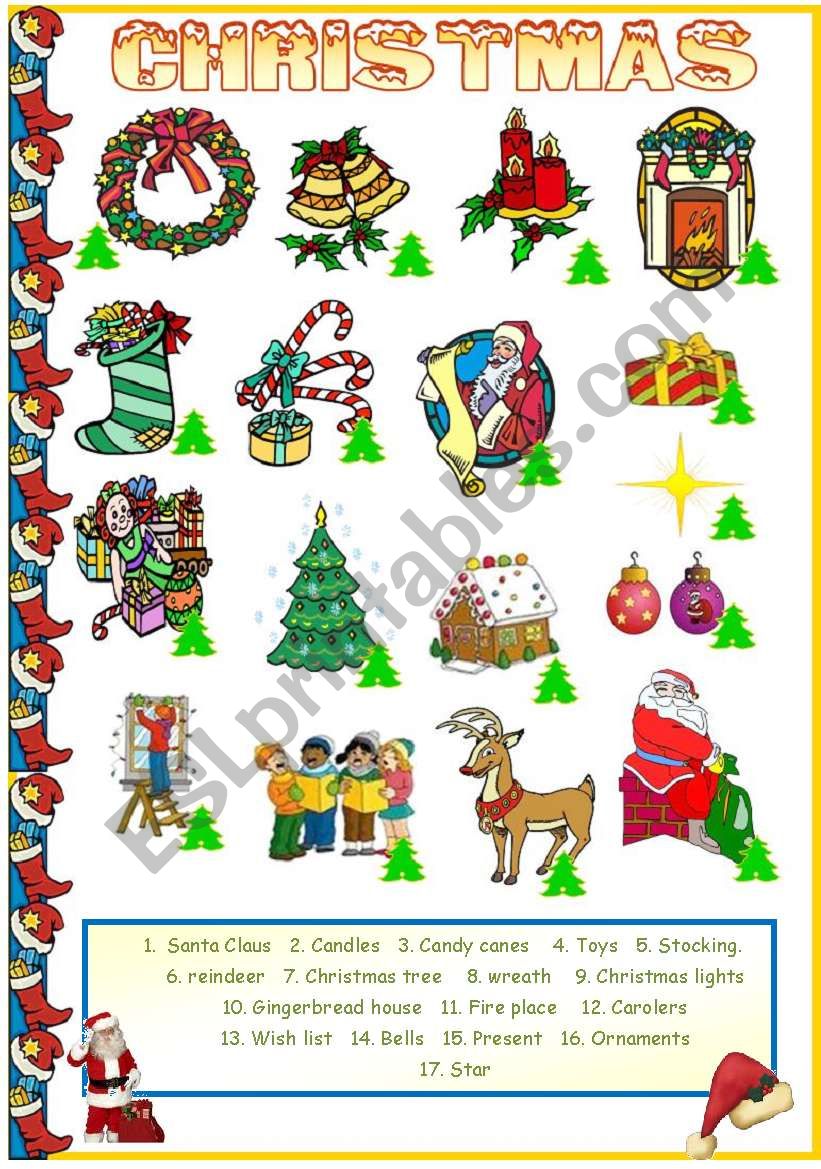 Christmas Vocabulary worksheet