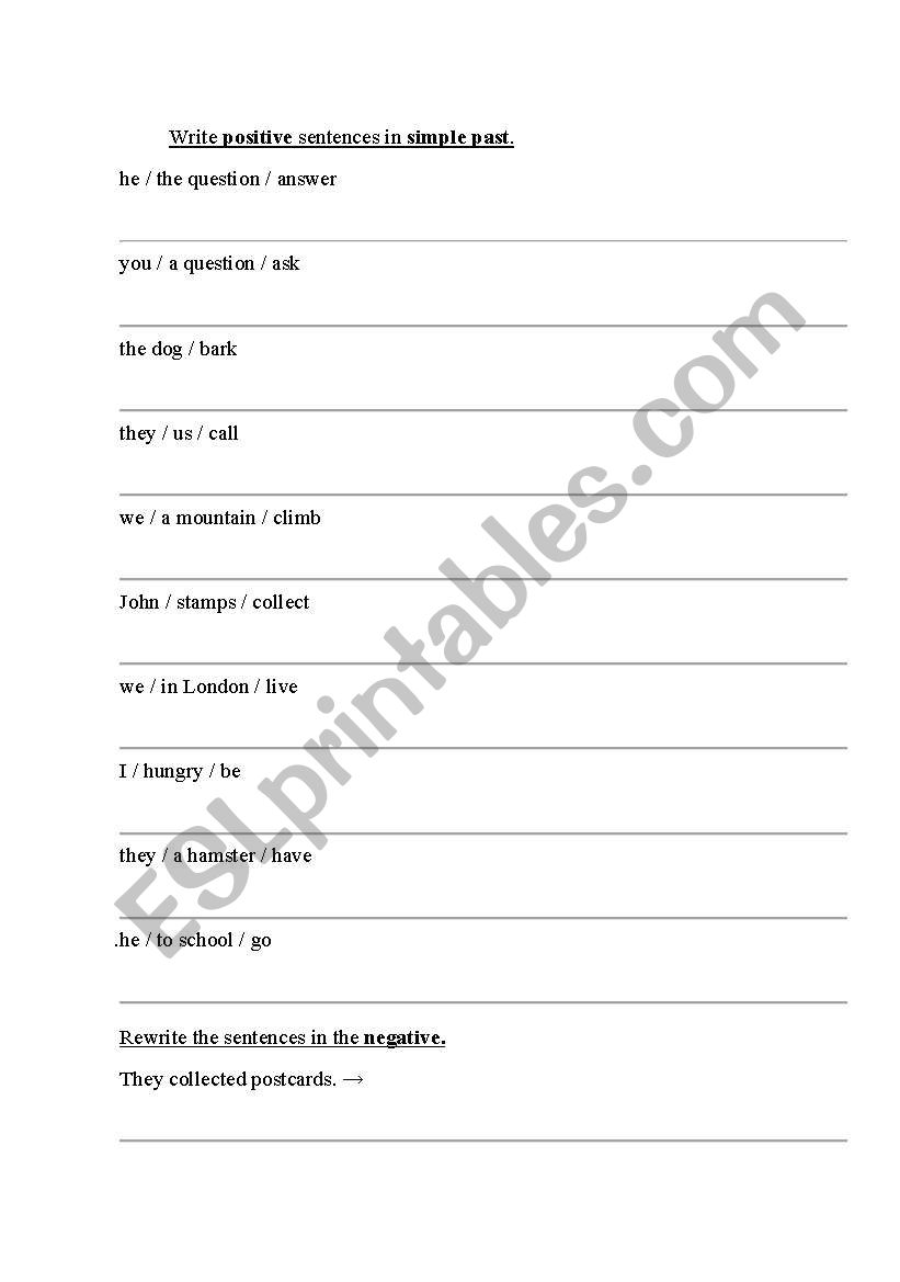 Past Simple worksheet