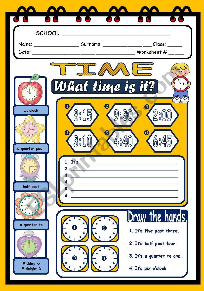 WHAT TIME IS IT? worksheet