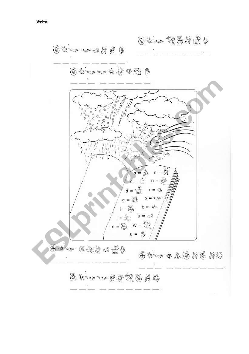 Weather code break worksheet