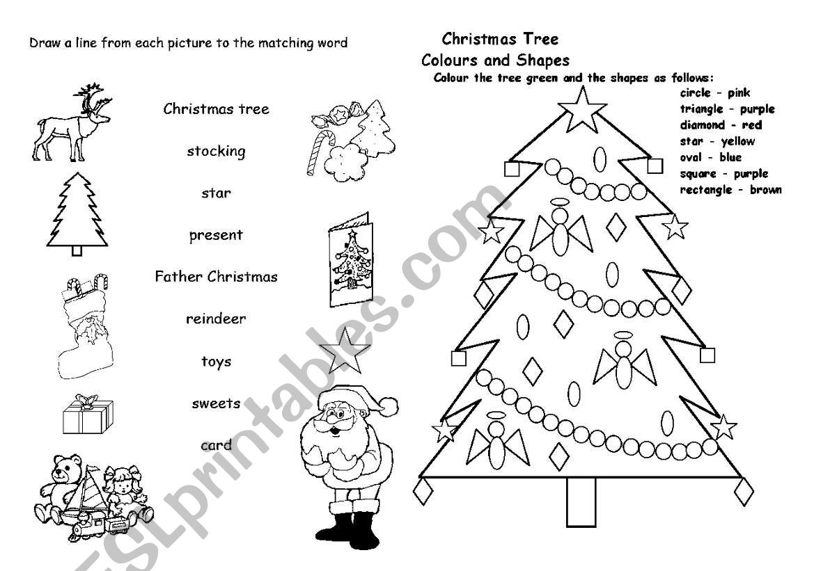 Christamas words worksheet