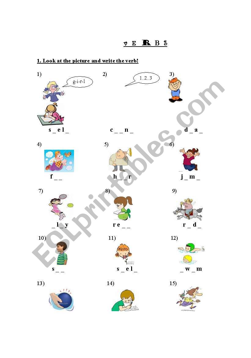 My first verbs worksheet