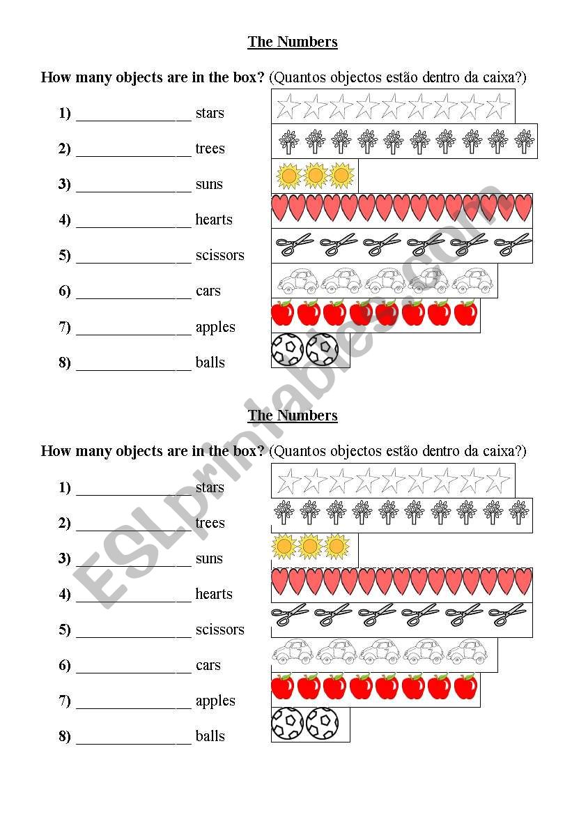 The numbers worksheet