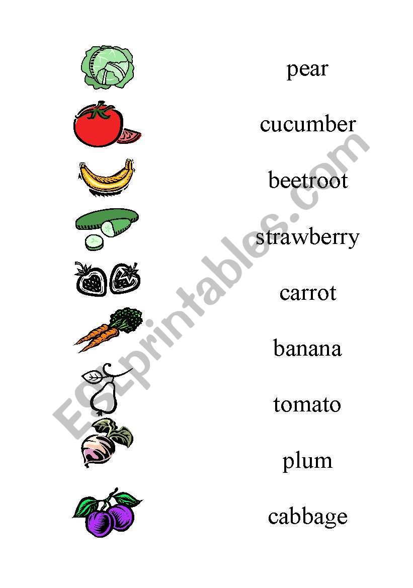 Conect picture with the words worksheet
