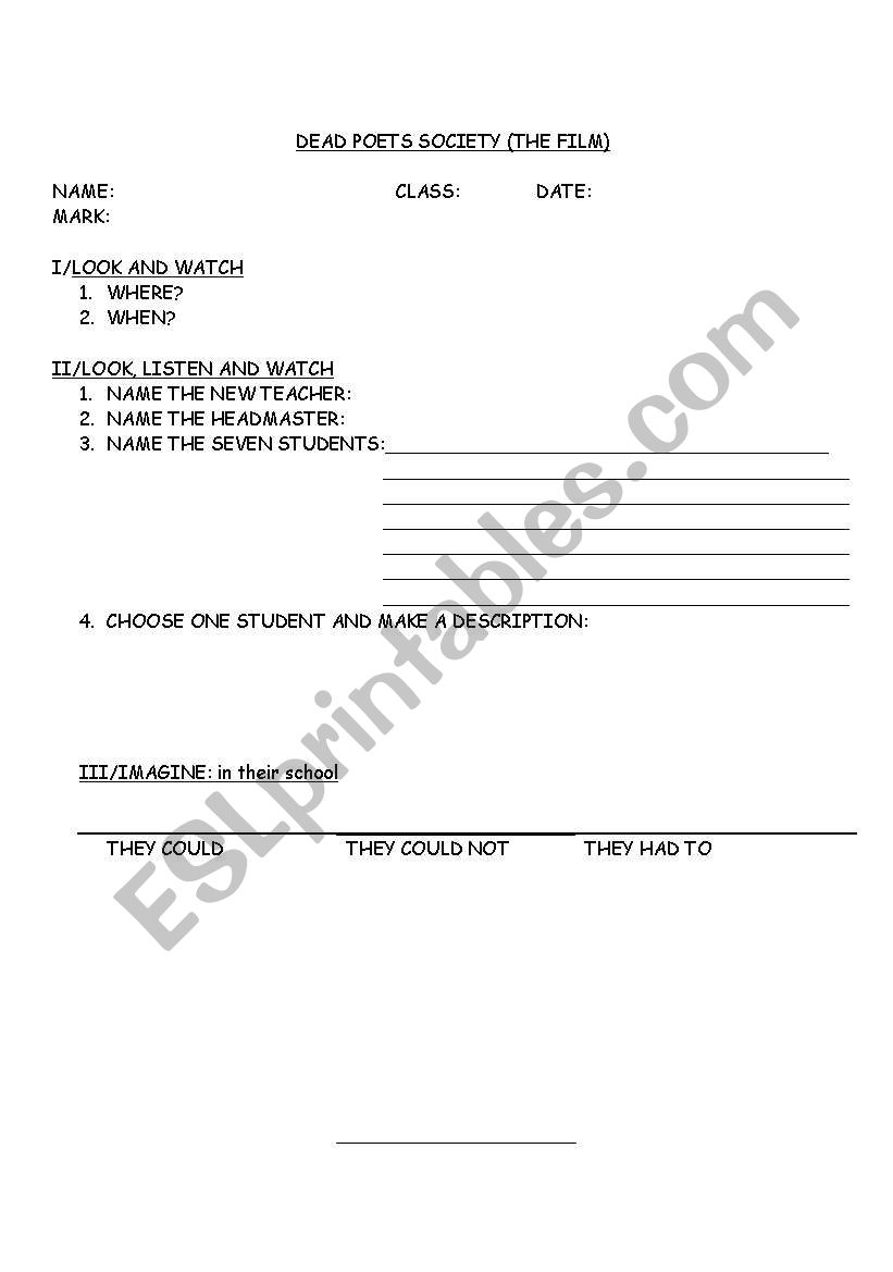 Easy questionnaire on Mrs Doubtfire