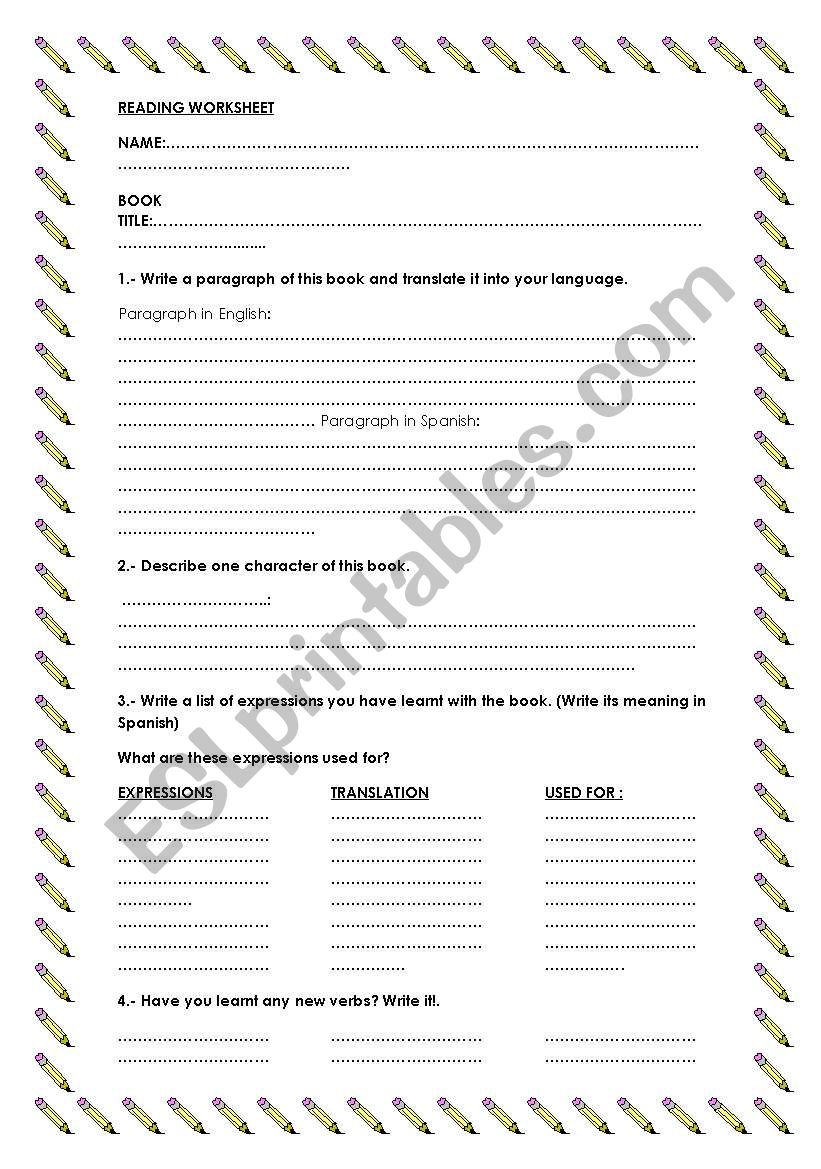 Reading worksheet worksheet