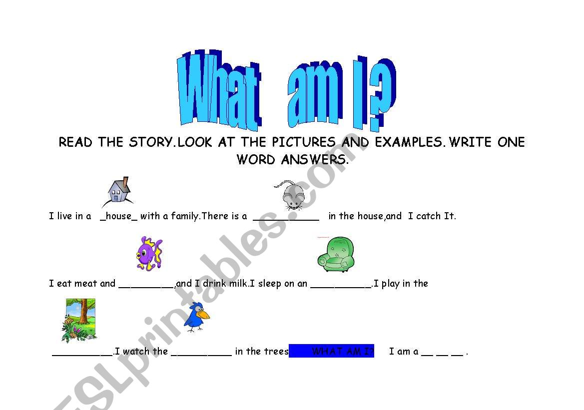 WHAT AM I?? worksheet