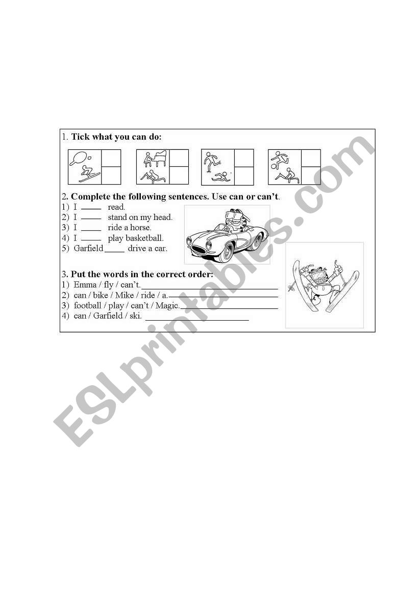 Modal verb Can worksheet