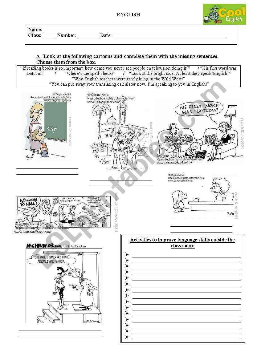 Learning a second language worksheet