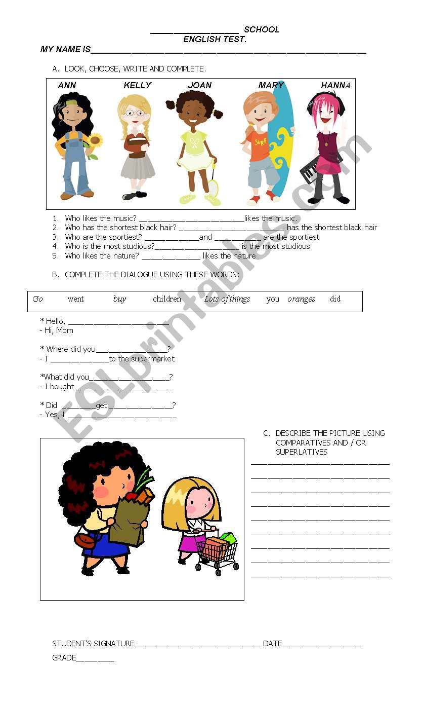 COMPARATIVES AND SUPERLATIVES worksheet