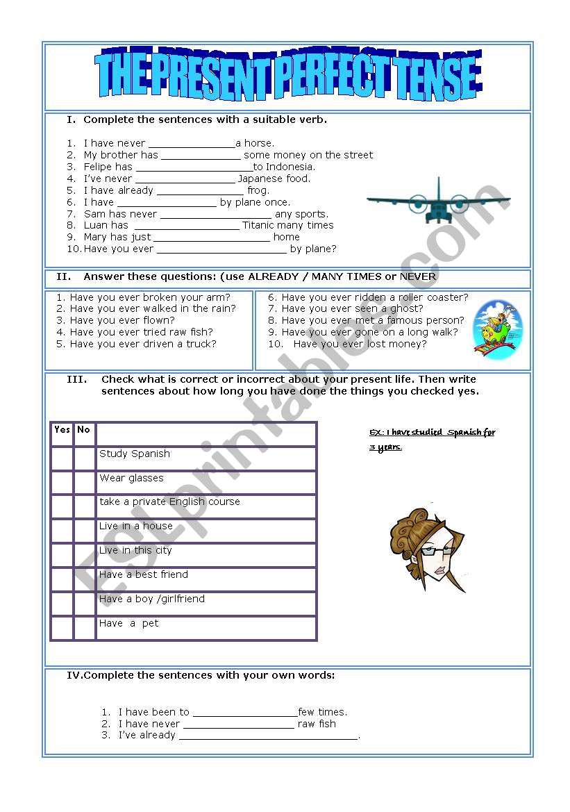 Present Perfect Tense worksheet