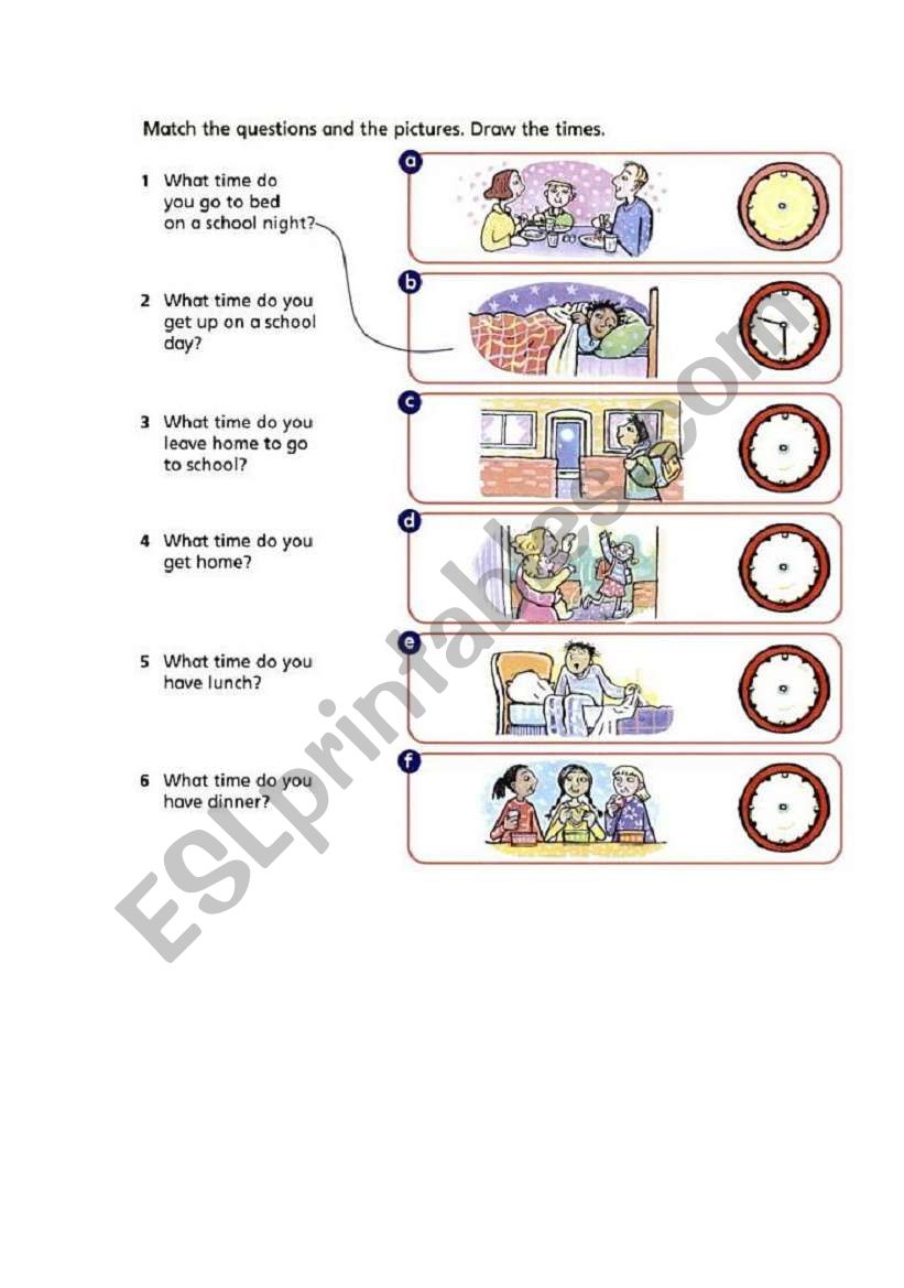 What time do you...? worksheet