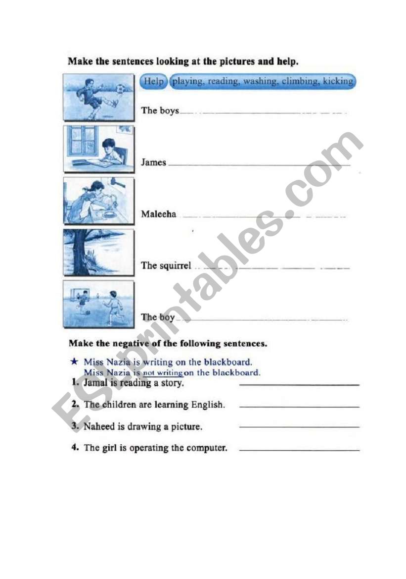 ING-verbs worksheet