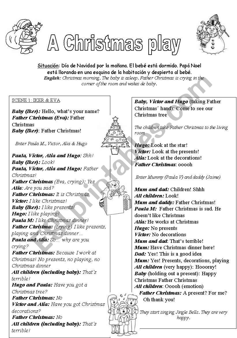 A Christmas Play (kids 3-6) worksheet