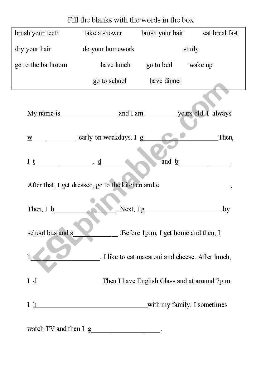 My name is... worksheet